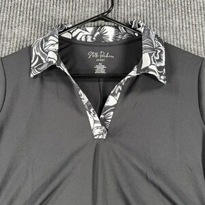 Stella Parker Polo Shirt Womens Medium Black‎ Short Sleeve Golf Casual New